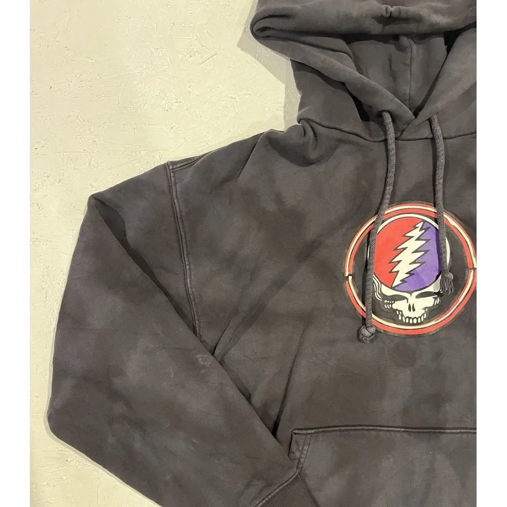Levis x Grateful‎ Dead Hoodie Sweatshirt Skull Rose Tie Dye Gray Pullover XS